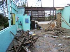 A post-typhoon photo of the school from a few days ago. 