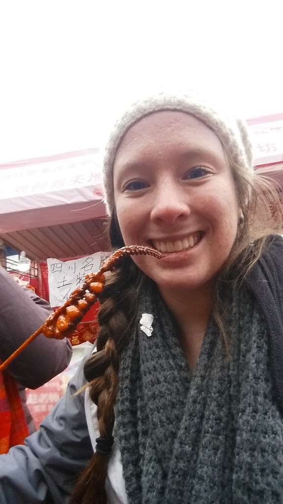 Selfie trying spicy BBQ squid! 