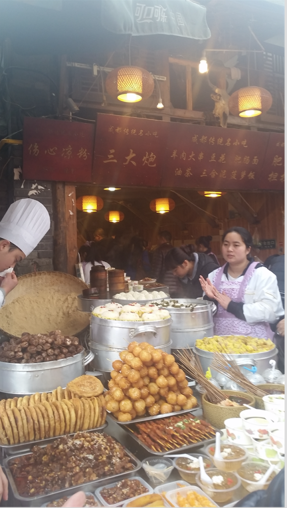 Street vendor in the wide and narrow alleys in Chengdu. 