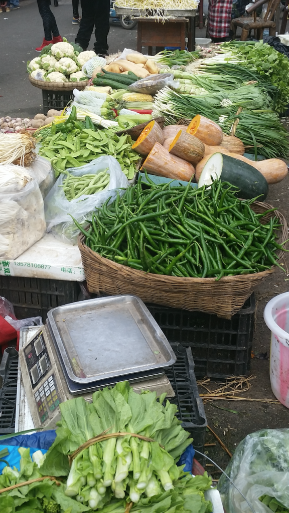 Open air market in Ya’an. 